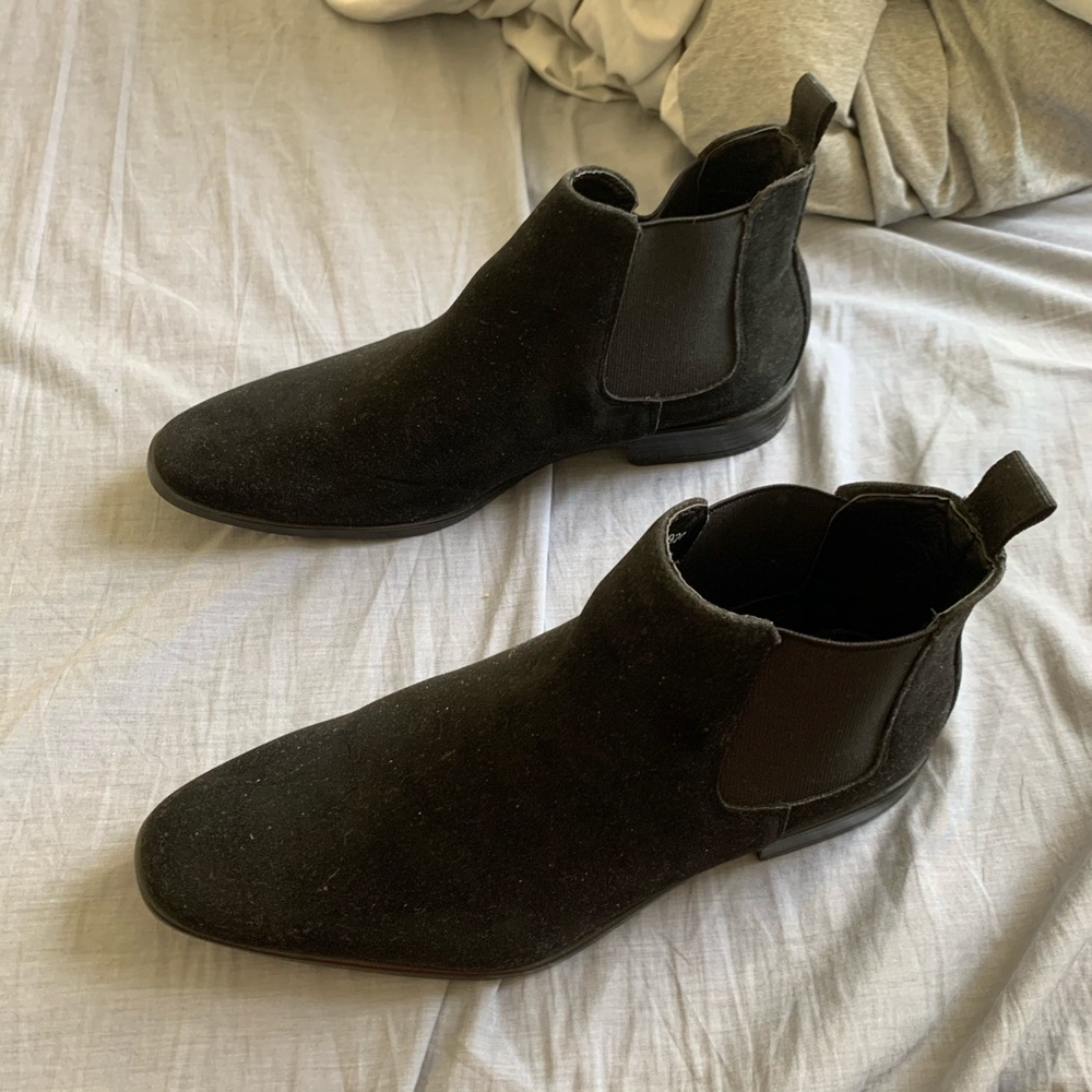 Faux Suede Chelsea Boots